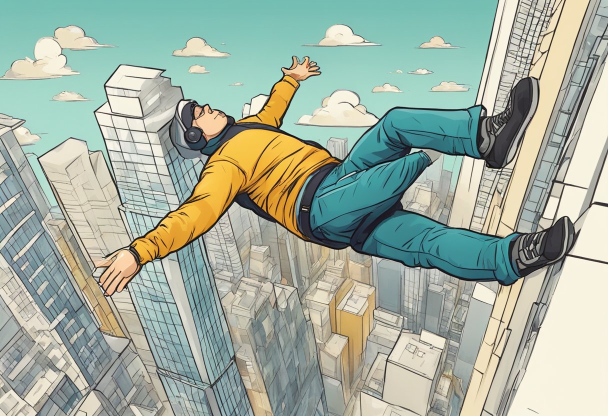 man falling in dream