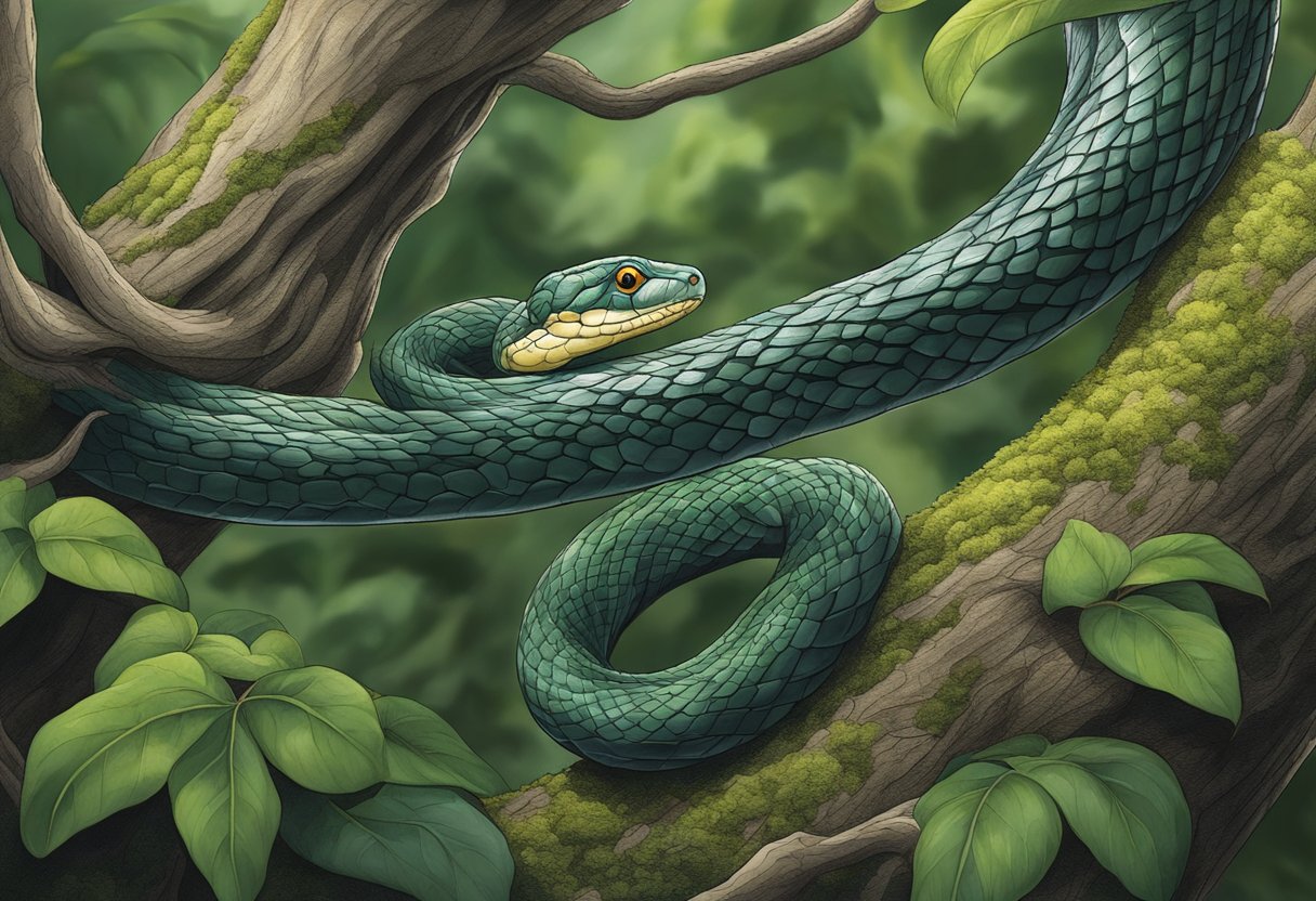 Snake on top of a tree