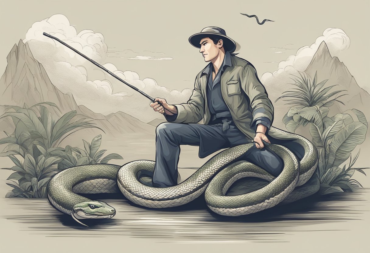 Man killing a snake in his dream