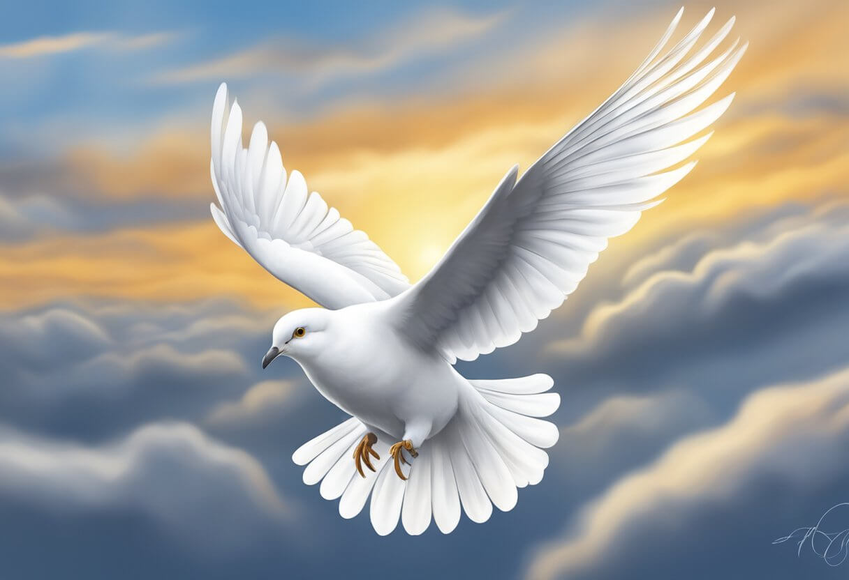 dove flying in the sky