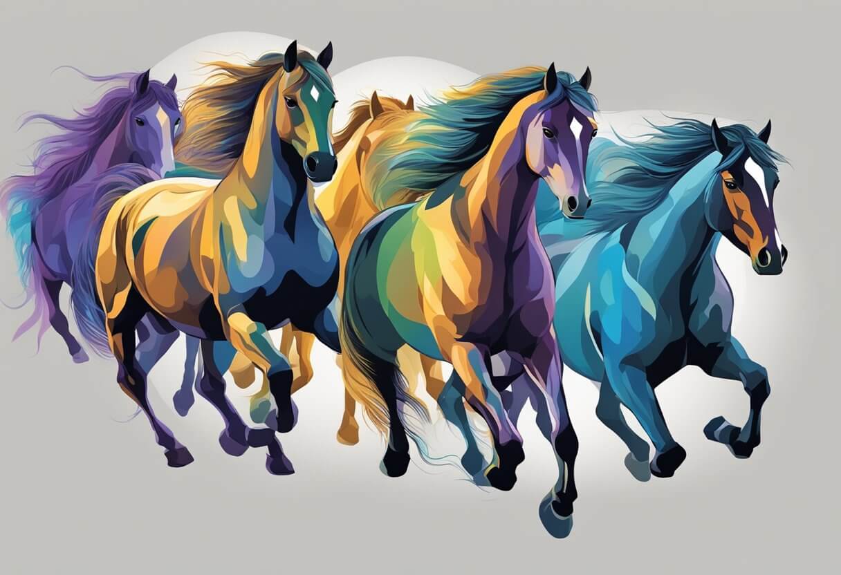 colorful horses