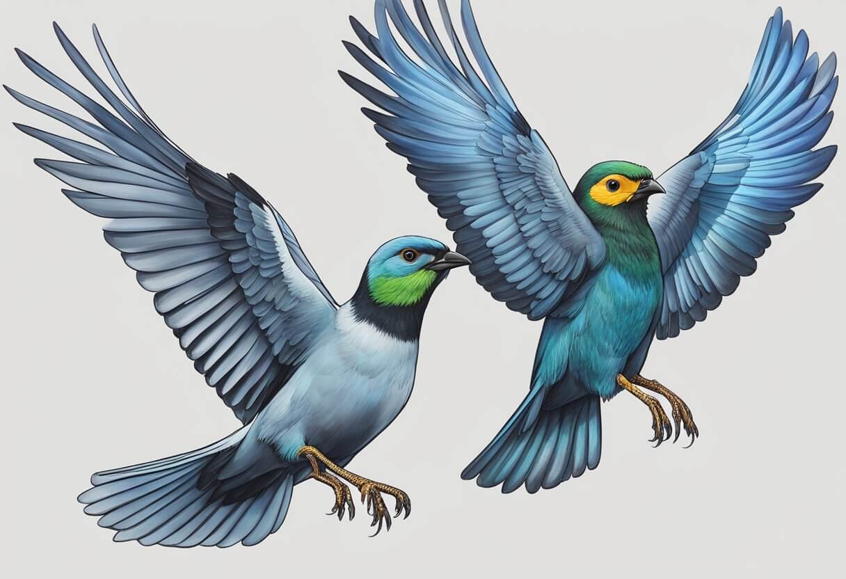 two blue birds