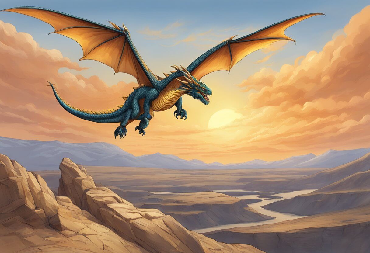 blue dragon flying